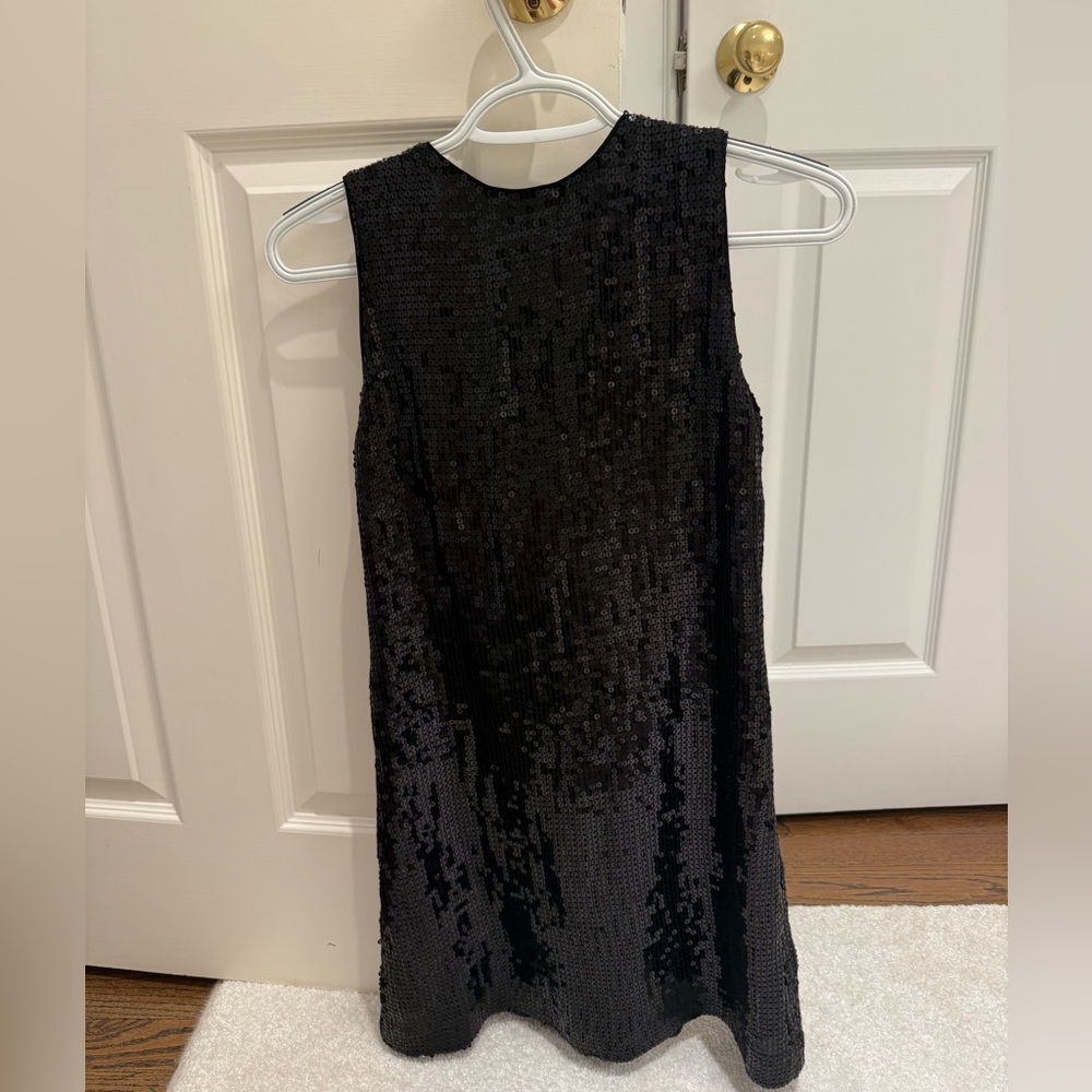 Alice + Olivia Kamryn Black Sequin Cowl Back Mini Dress - Picture 4 of 7